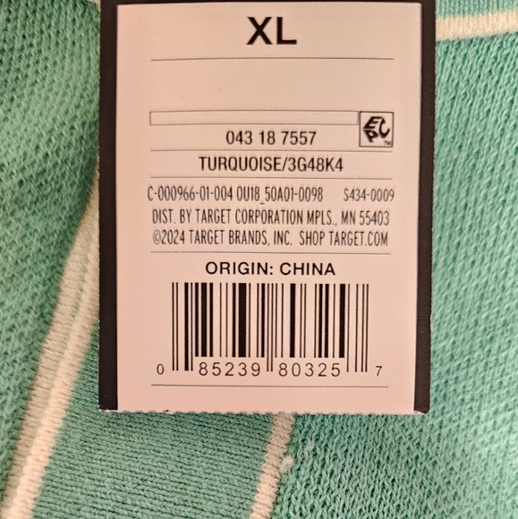 *Men's Turquoise Green Short Sleeve Button Up Polo Shirt Size XL NWT - Picture 7 of 7